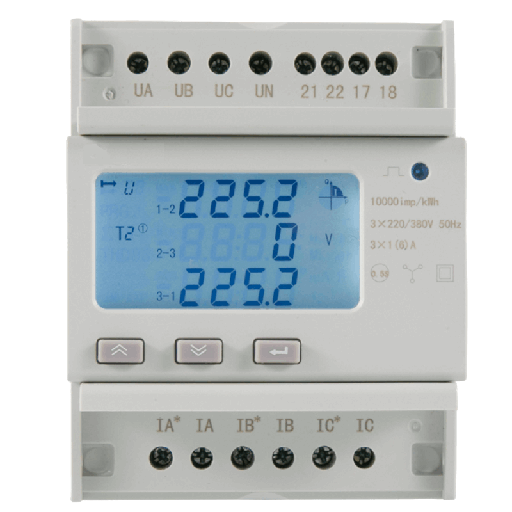 [KET-PMT-218] Contatore di energia trifase con display per trasformatori amperometrici - Certificato MID